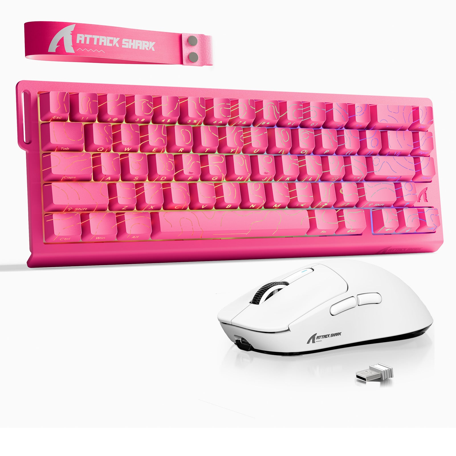 ATTACK SHARK X68HE Rapid Trigger Toetsenbord + X3 Draadloze Gaming Muis Bundel