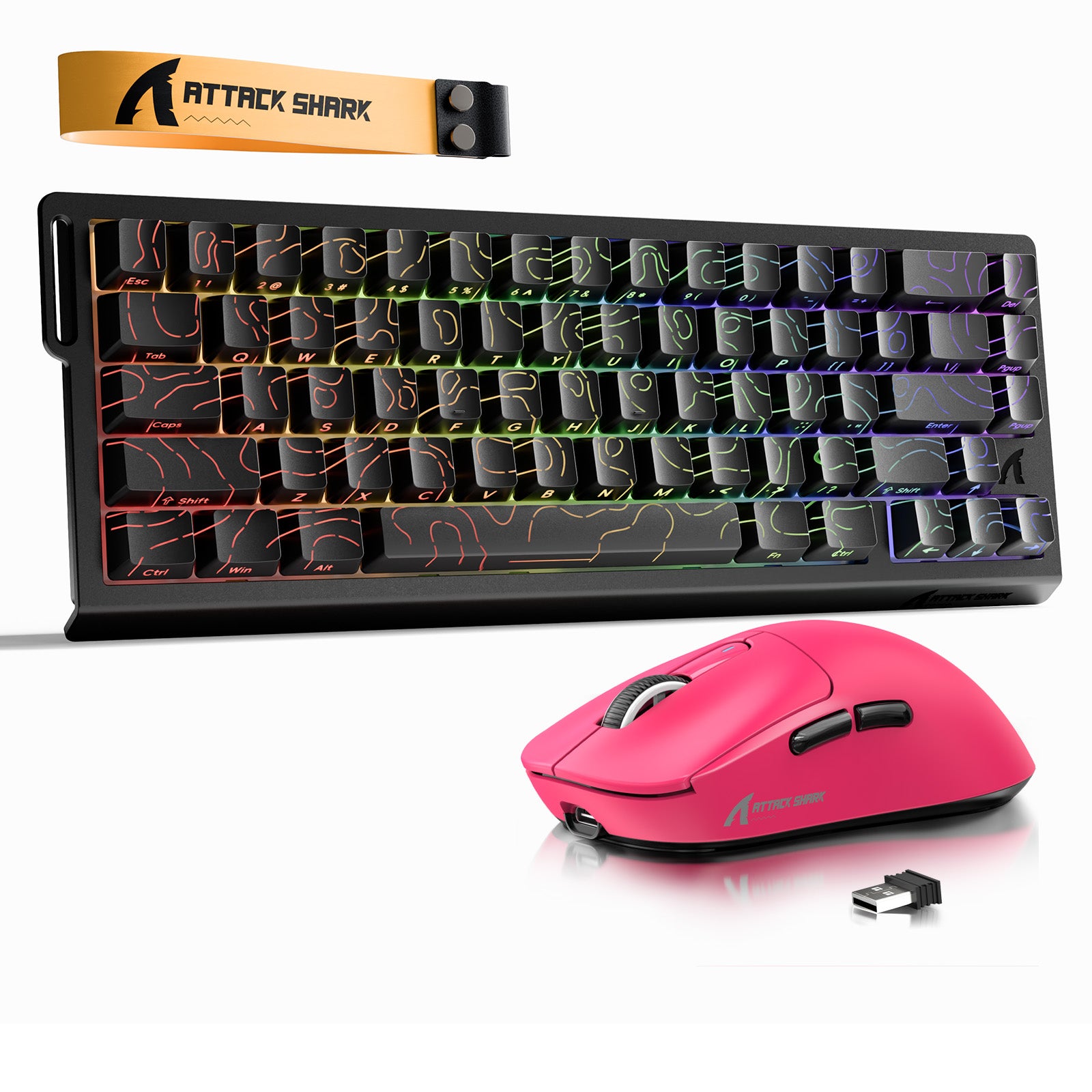 ATTACK SHARK X68HE Rapid Trigger Toetsenbord + X3 Draadloze Gaming Muis Bundel