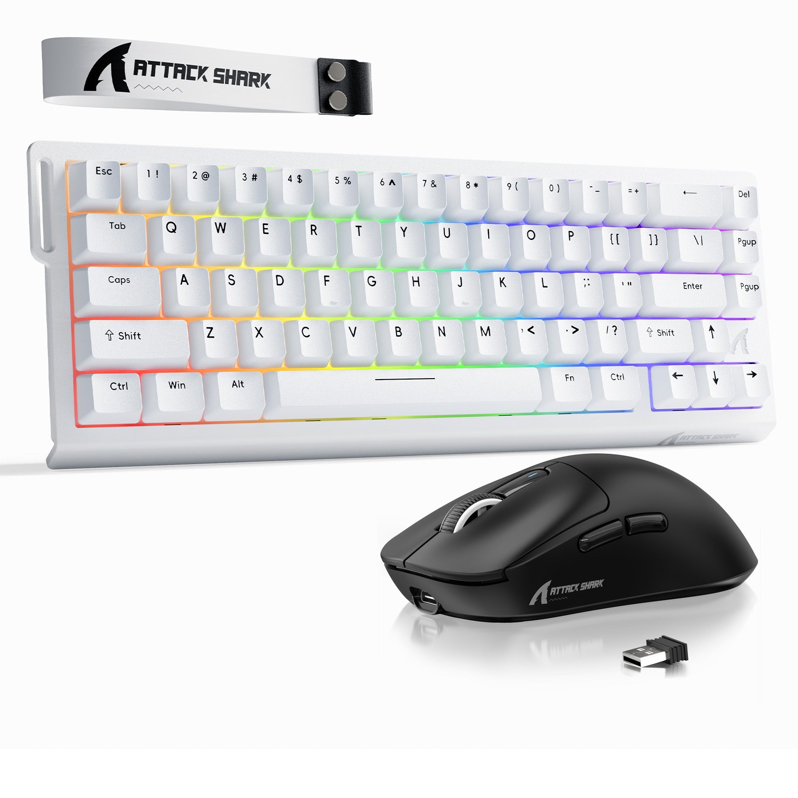 ATTACK SHARK X68HE Rapid Trigger Toetsenbord + X3 Draadloze Gaming Muis Bundel
