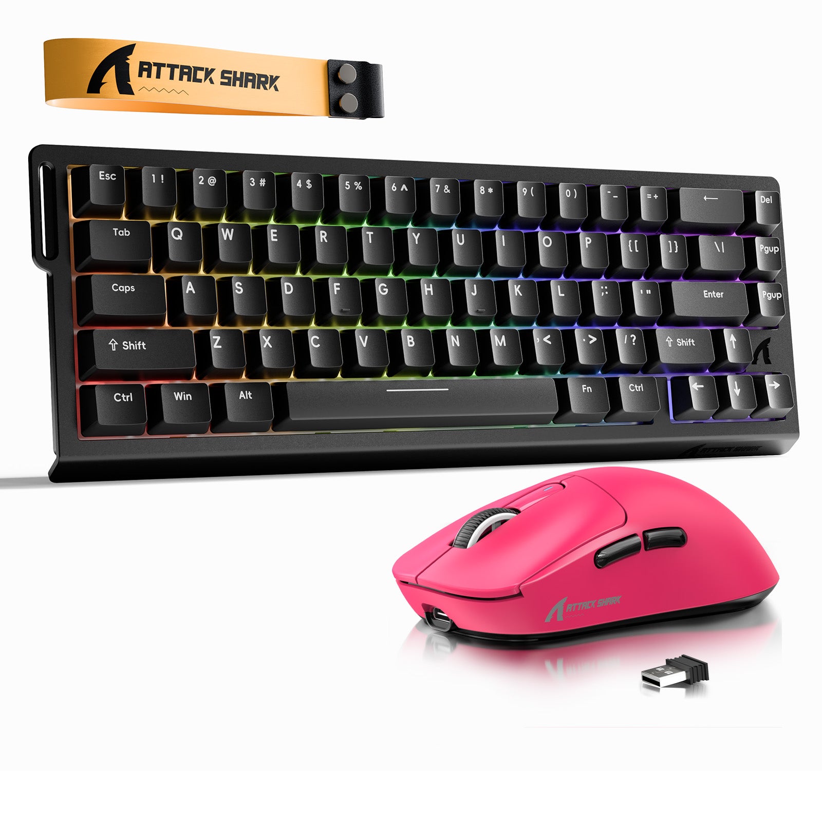 ATTACK SHARK X68HE Rapid Trigger Toetsenbord + X3 Draadloze Gaming Muis Bundel