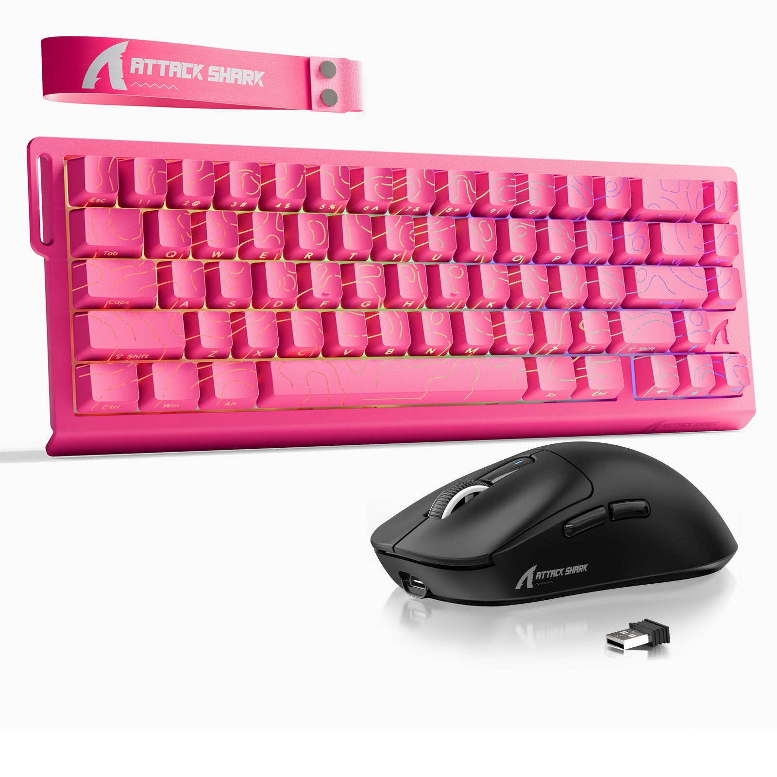 ATTACK SHARK X68HE Rapid Trigger Toetsenbord + X3 Draadloze Gaming Muis Bundel