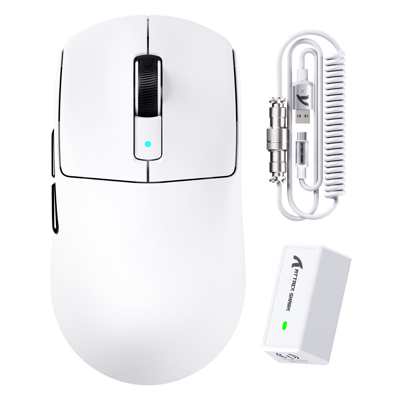 ATTACK SHARK R6 LIGHTSPEED Draadloze Gaming Muis met C06 Muis Opgerolde Kabel