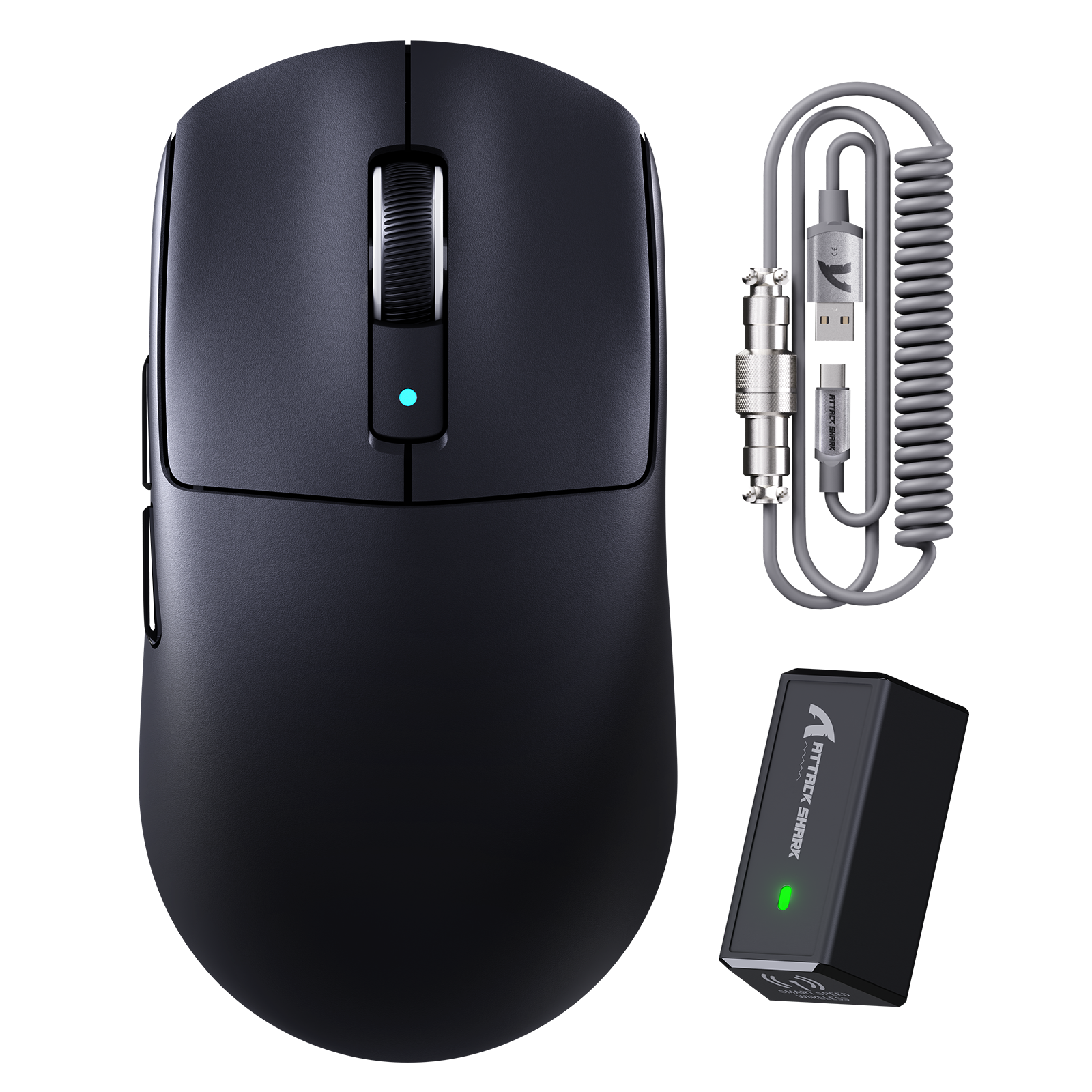 ATTACK SHARK R6 LIGHTSPEED Draadloze Gaming Muis met C06 Muis Opgerolde Kabel