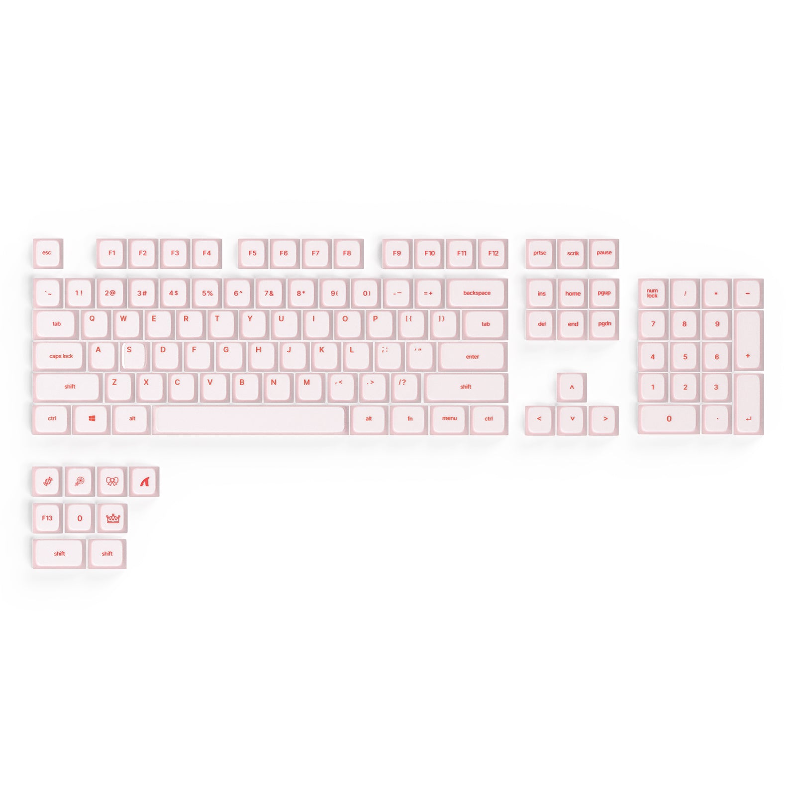 ATTACK SHARK SK01 113 toetsen siliconenkeycaps, Cherry-profiel, ANSI, roze