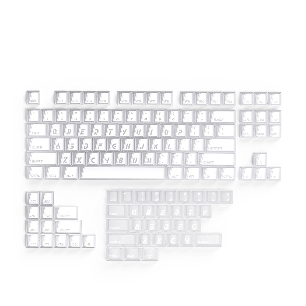 ATTACK SHARK SK07 131 toetsen Prism Shine-Through-toetskappen, ANSI, wit