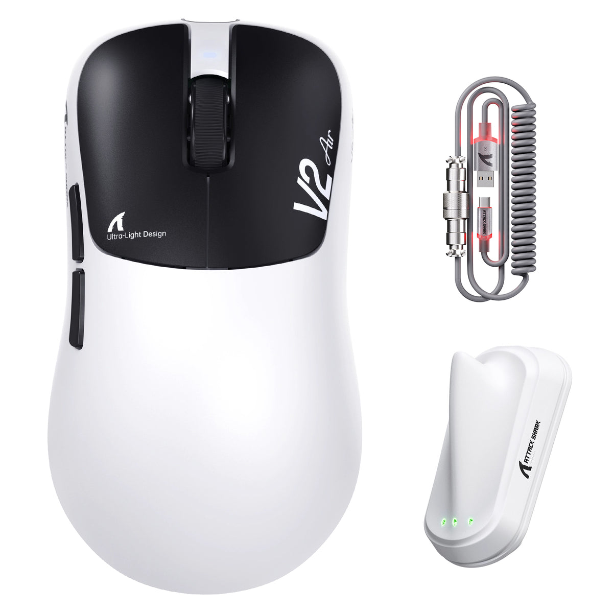 ATTACK SHARK V2 AIR PAW3955MAX ergonomische draadloze gamingmuis