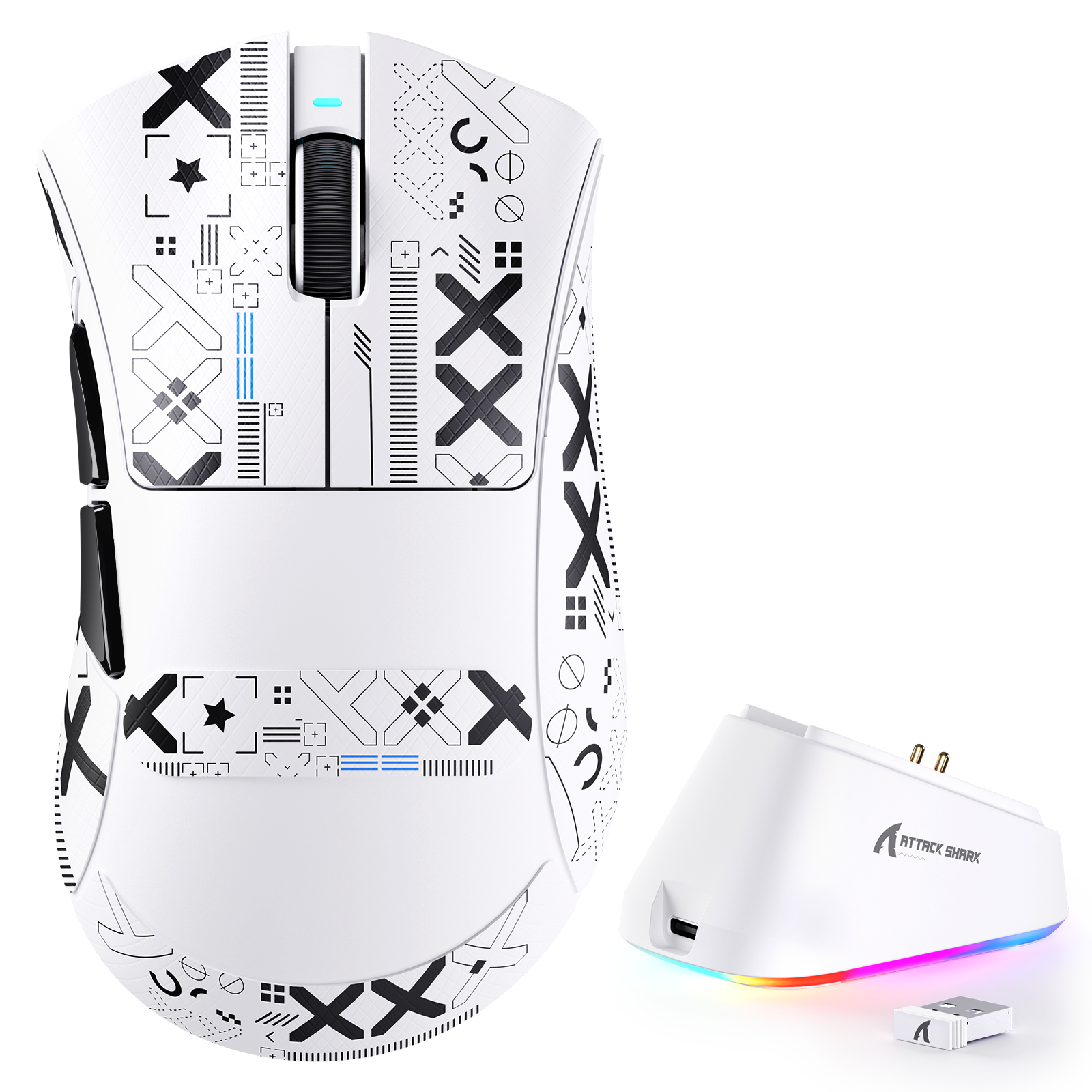 ATTACK SHARK V3PRO Ultra-Lichte Tri-Mode Gaming Muis met Oplaaddock