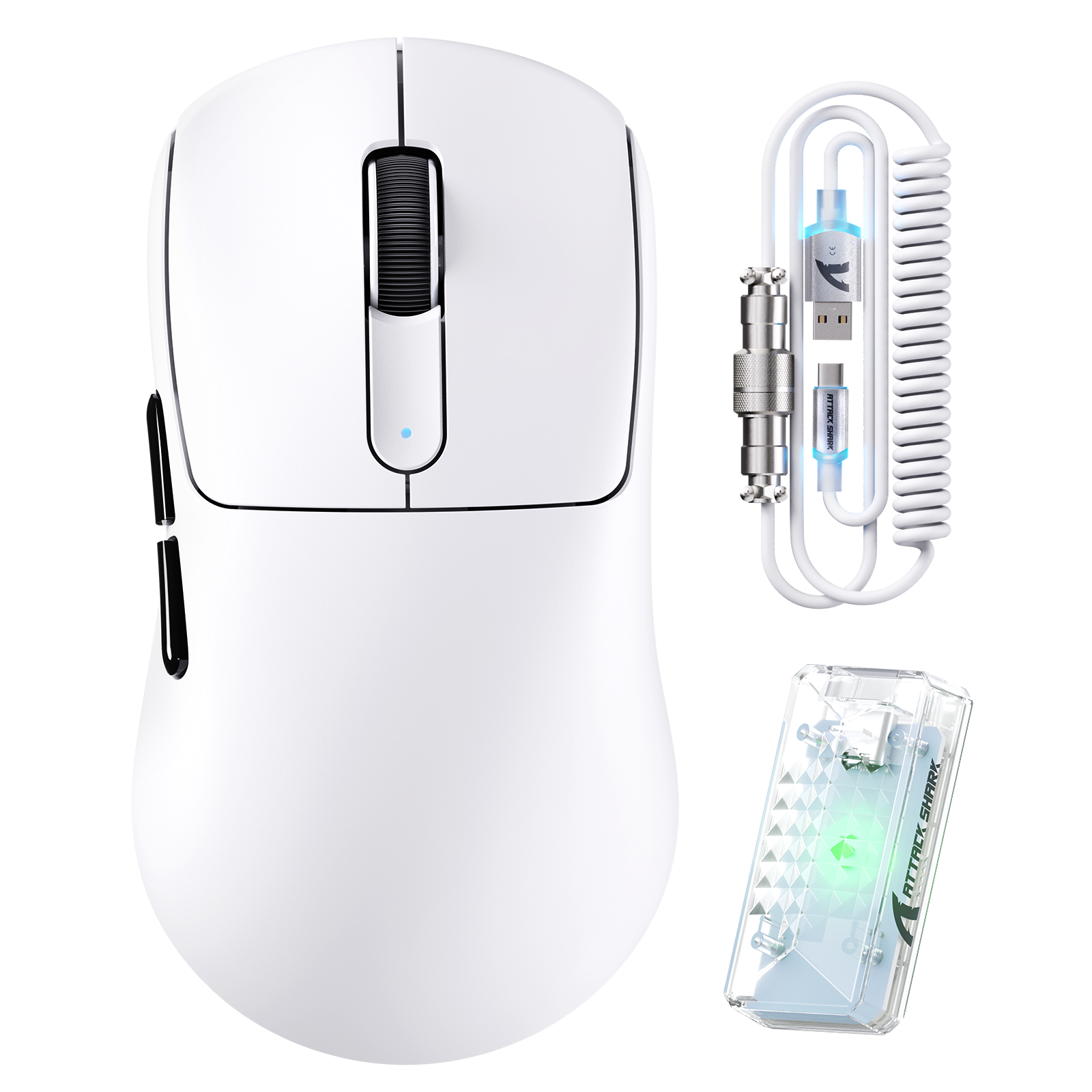 ATTACK SHARK V5 8KHz Draadloze PAW3950MAX Gaming Muis met C06 Ultra Kabel