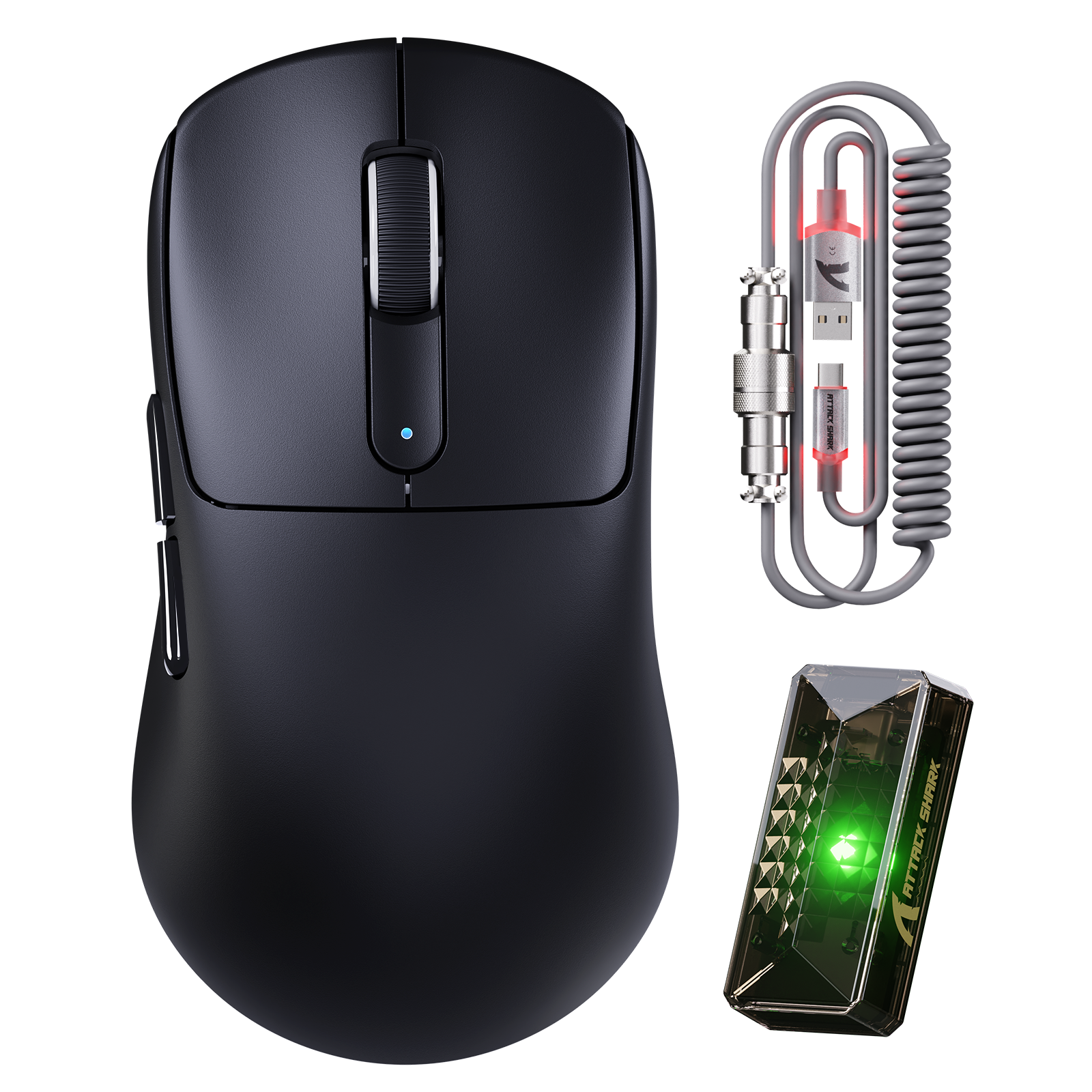 ATTACK SHARK V5 8KHz Draadloze PAW3950MAX Gaming Muis met C06 Ultra Kabel