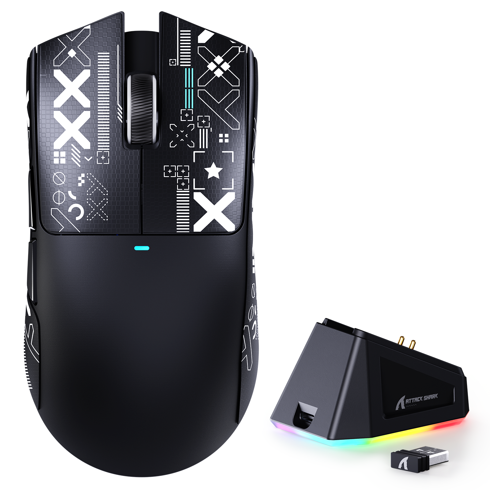 ATTACK SHARK X11 Draadloze Gaming Muis met Oplaaddock