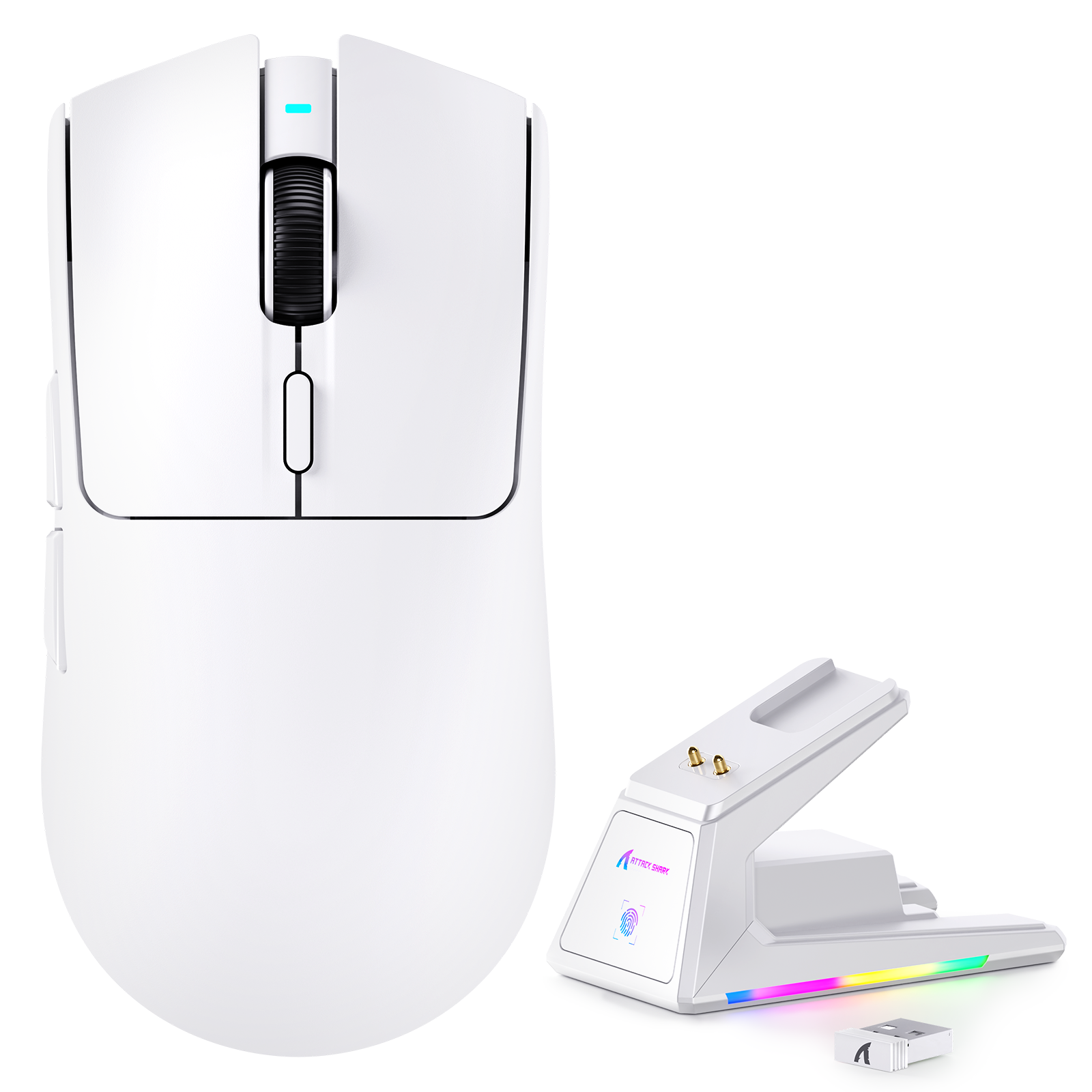 ATTACK SHARK X1 Tri-mode Gaming Muis Met Touchpad RGB Oplaaddock PAW3395PRO Sensor