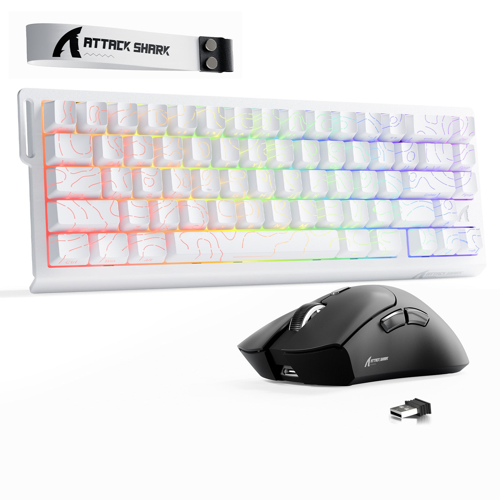 ATTACK SHARK X68HE Rapid Trigger Toetsenbord + R1 Draadloze Gaming Muis Bundel