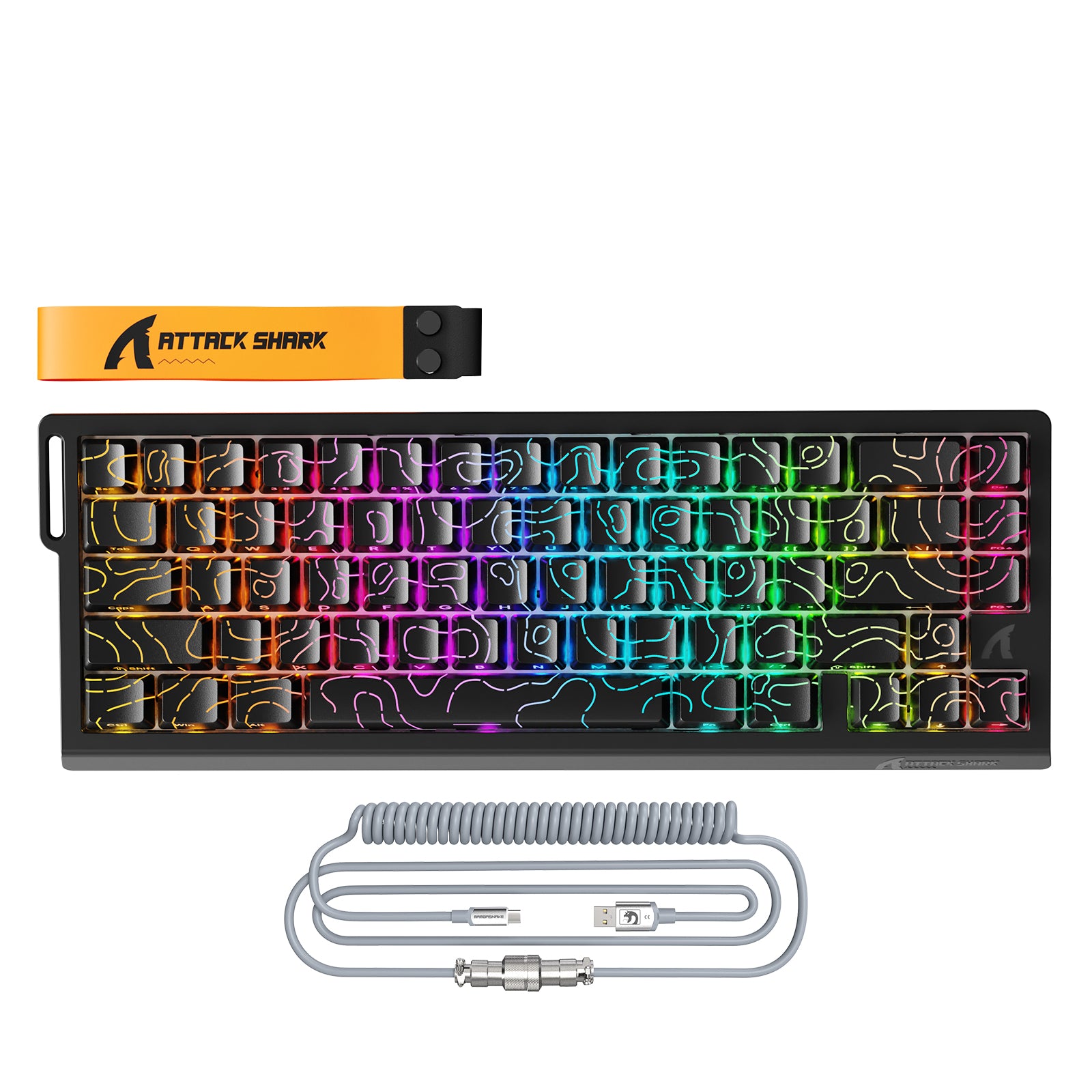 ATTACK SHARK X68PRO HE Draadloos Snelle Trigger Toetsenbord Met Opgerolde Kabel