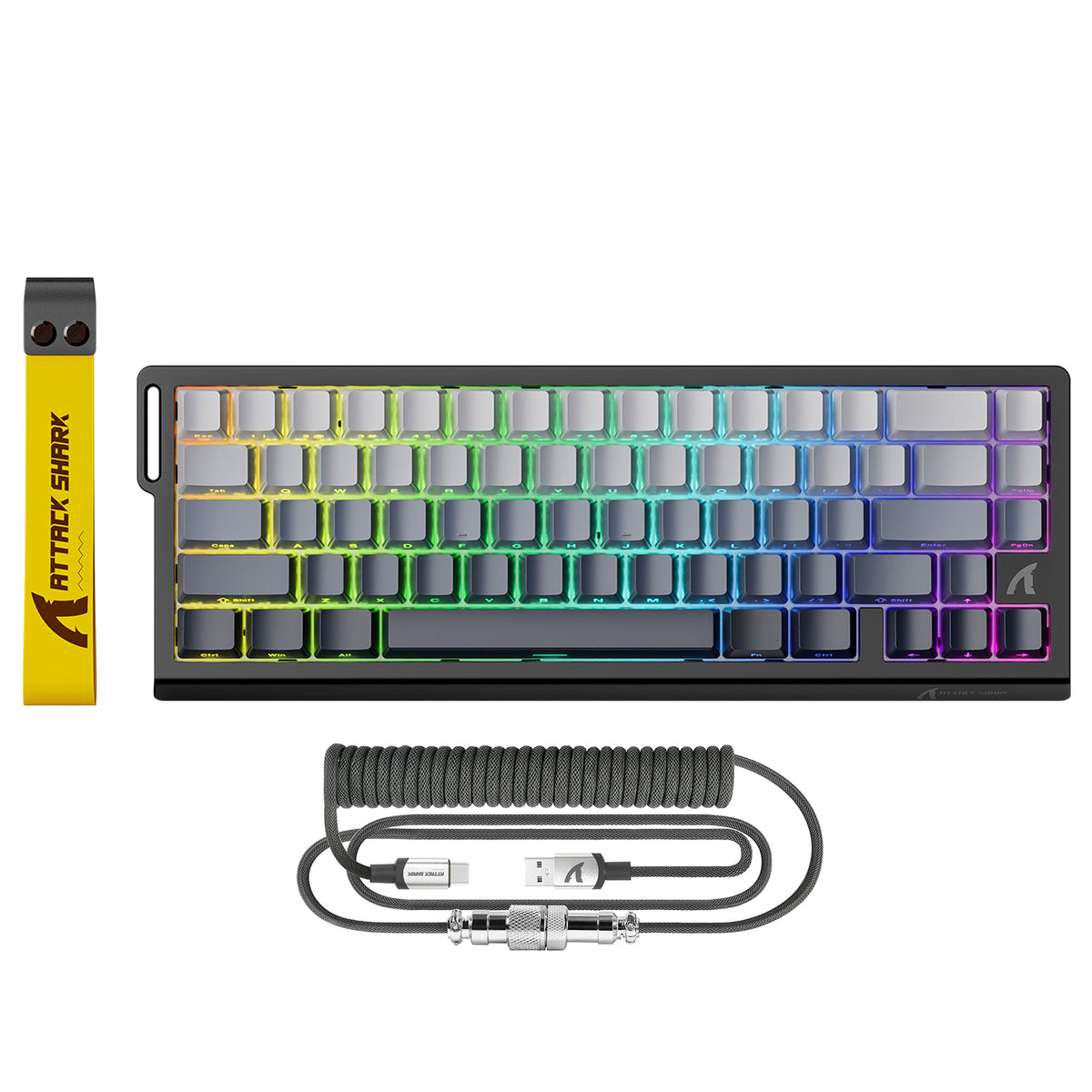 ATTACK SHARK X68 HE Snelle Trigger Toetsenbord Magnetische Schakelaar met C01PRO Opgerolde Kabel