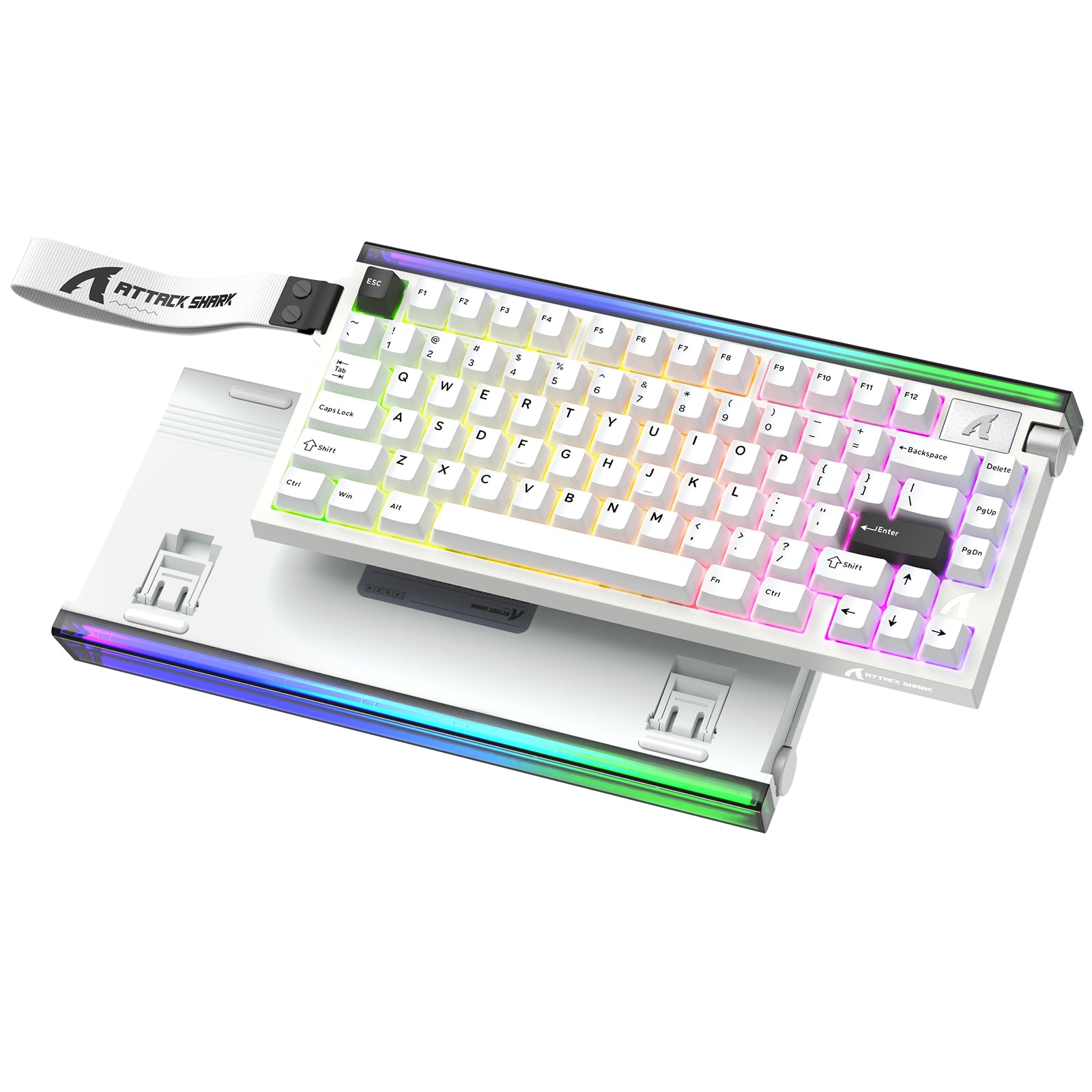 ATTACK SHARK R85 HE rapid trigger magnetic switch keyboard with RGB lighting and detachable wrist rest