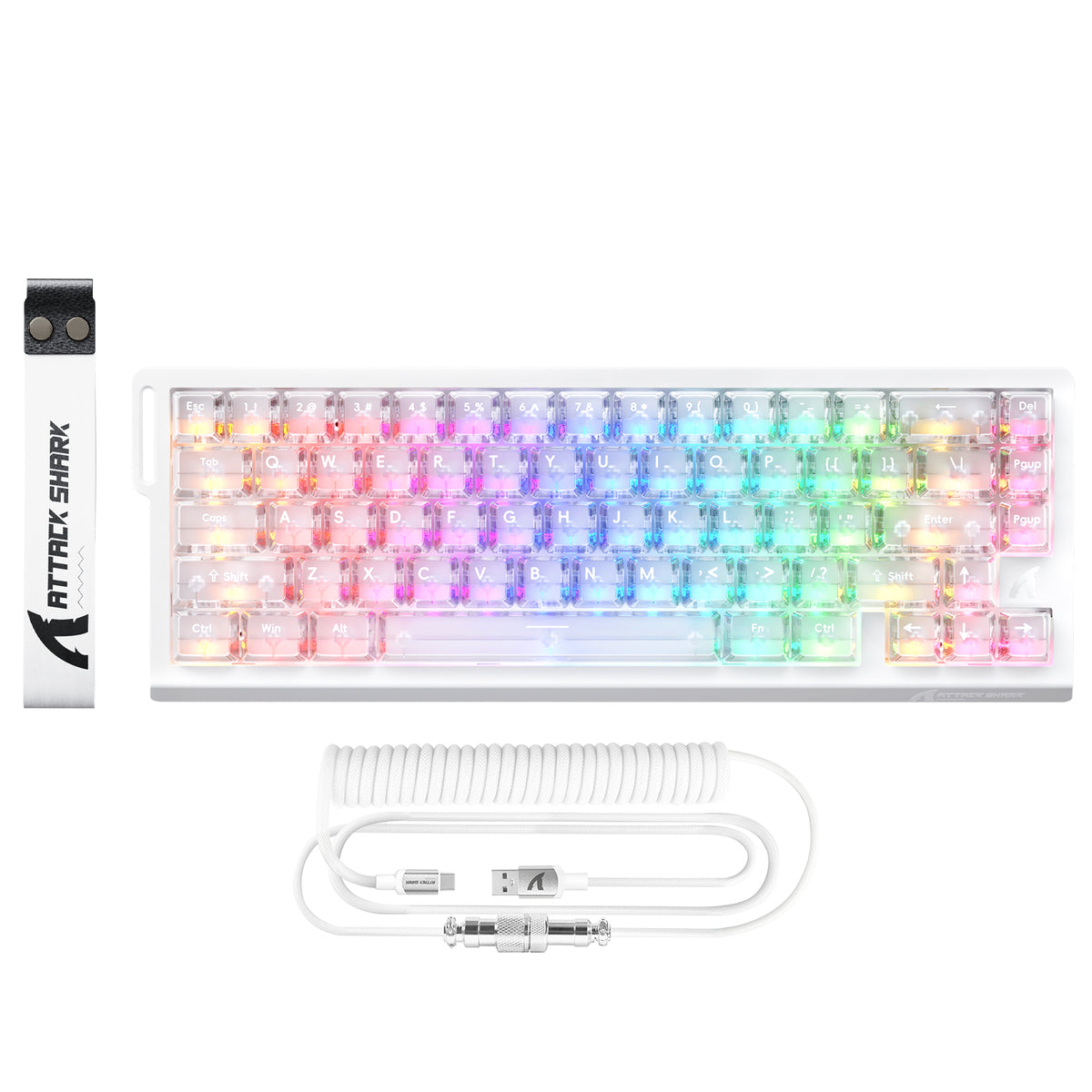 ATTACK SHARK X68 HE Snelle Trigger Toetsenbord Magnetische Schakelaar met C01PRO Opgerolde Kabel